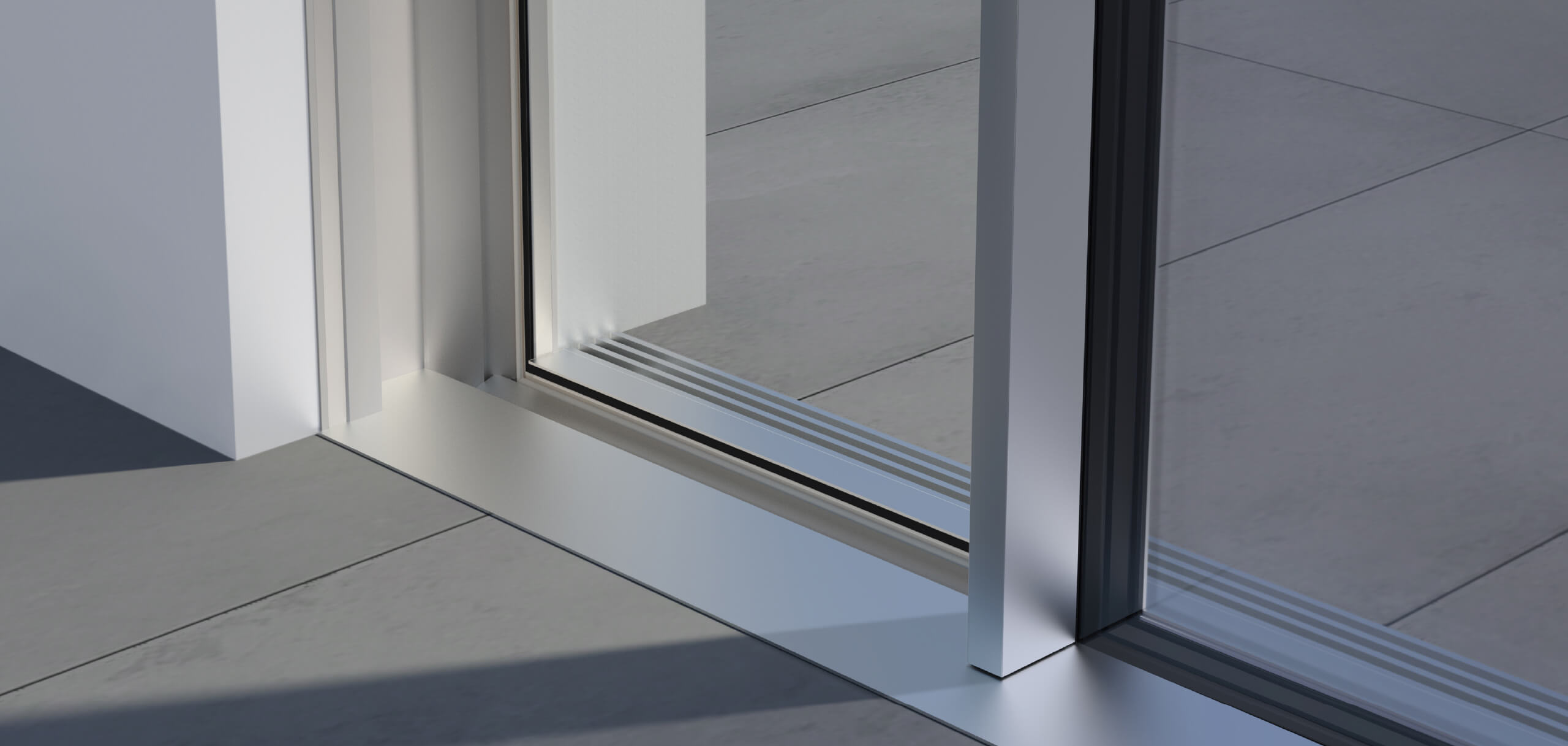 Die weltweit erste rahmenlose Kunststoff-Schiebetür