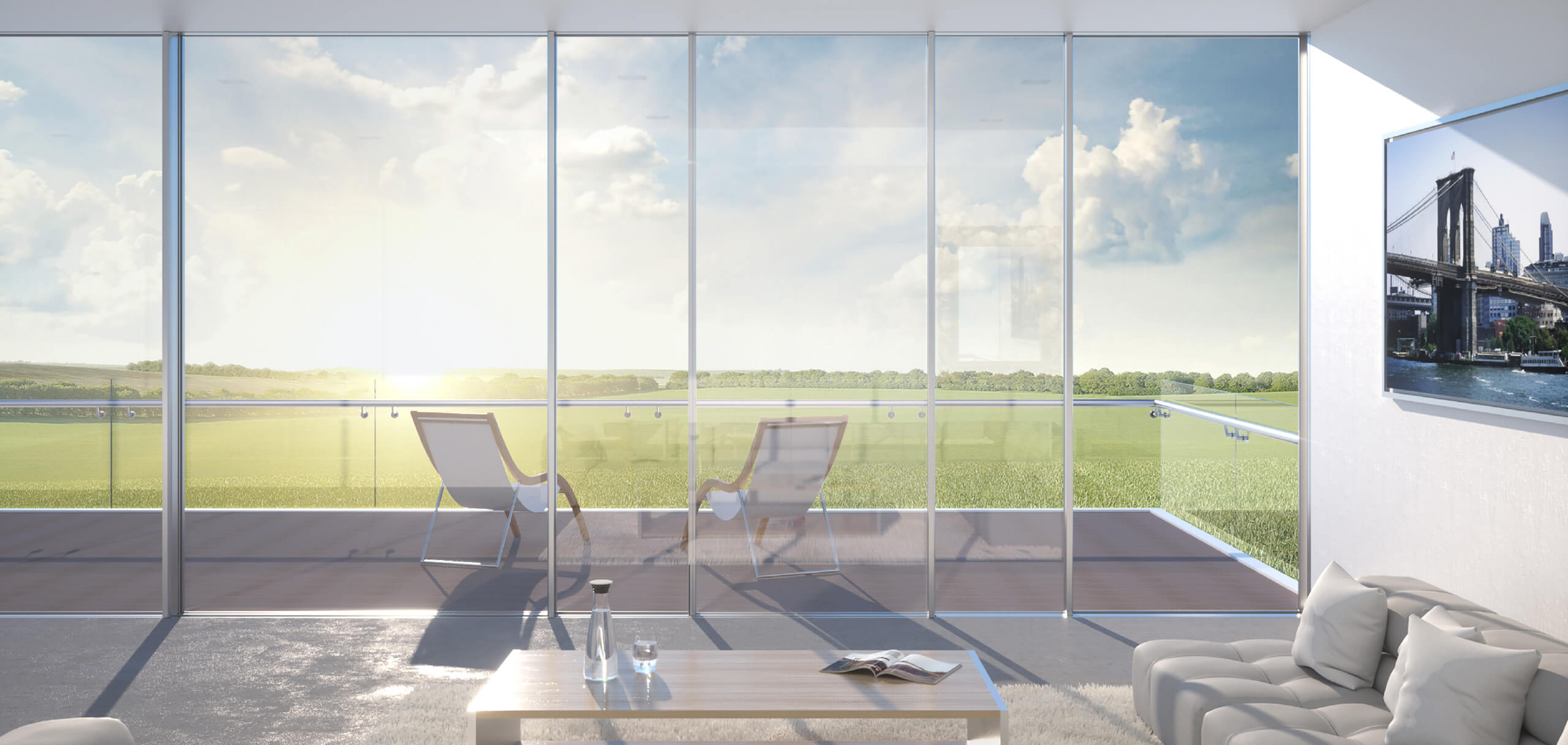 Die weltweit erste rahmenlose Kunststoff-Schiebetür